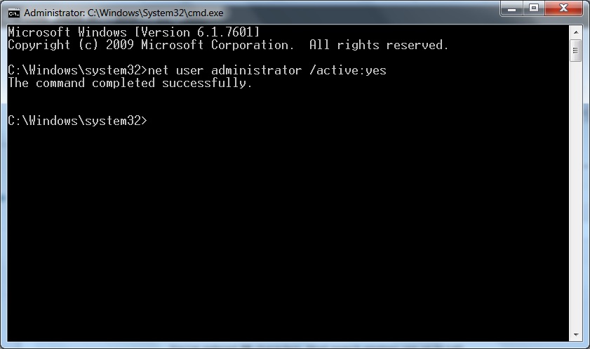 Enable Admin Account Windows Vista